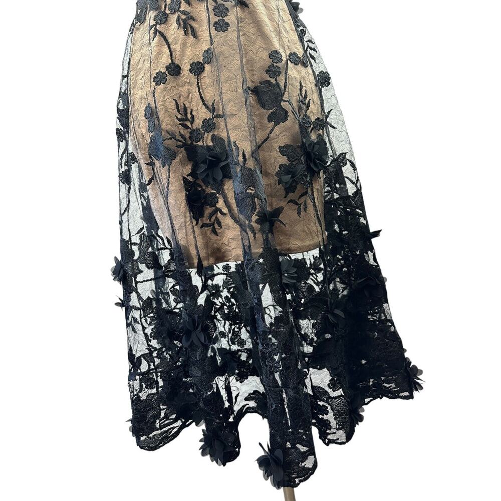 Dress the Population Audrey 3D Embroidered Fit & Flare Dress Women's Size Medium - Picture 6 of 16